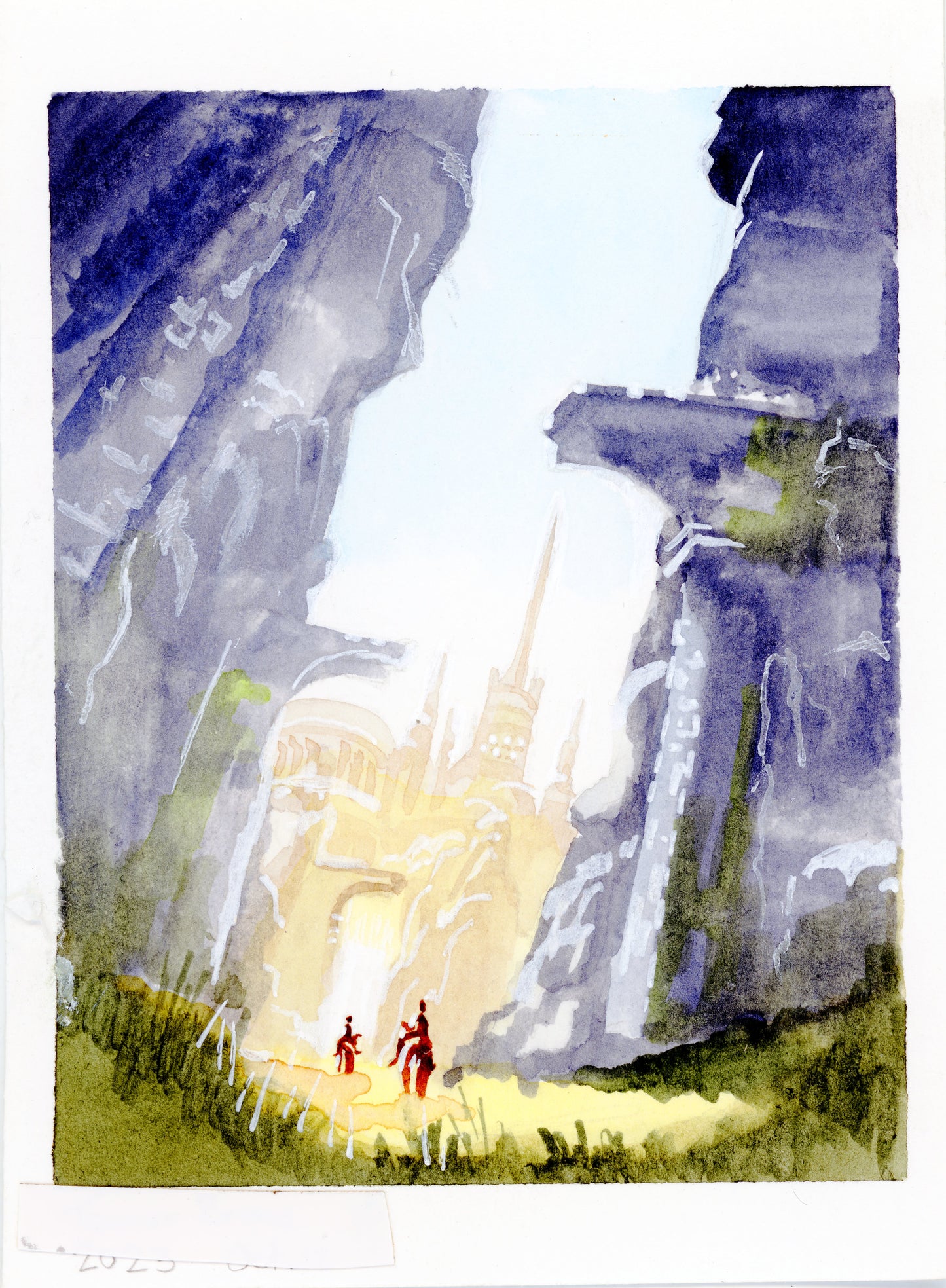 Ravine | 2.5x4.5 Original Watercolor Painting