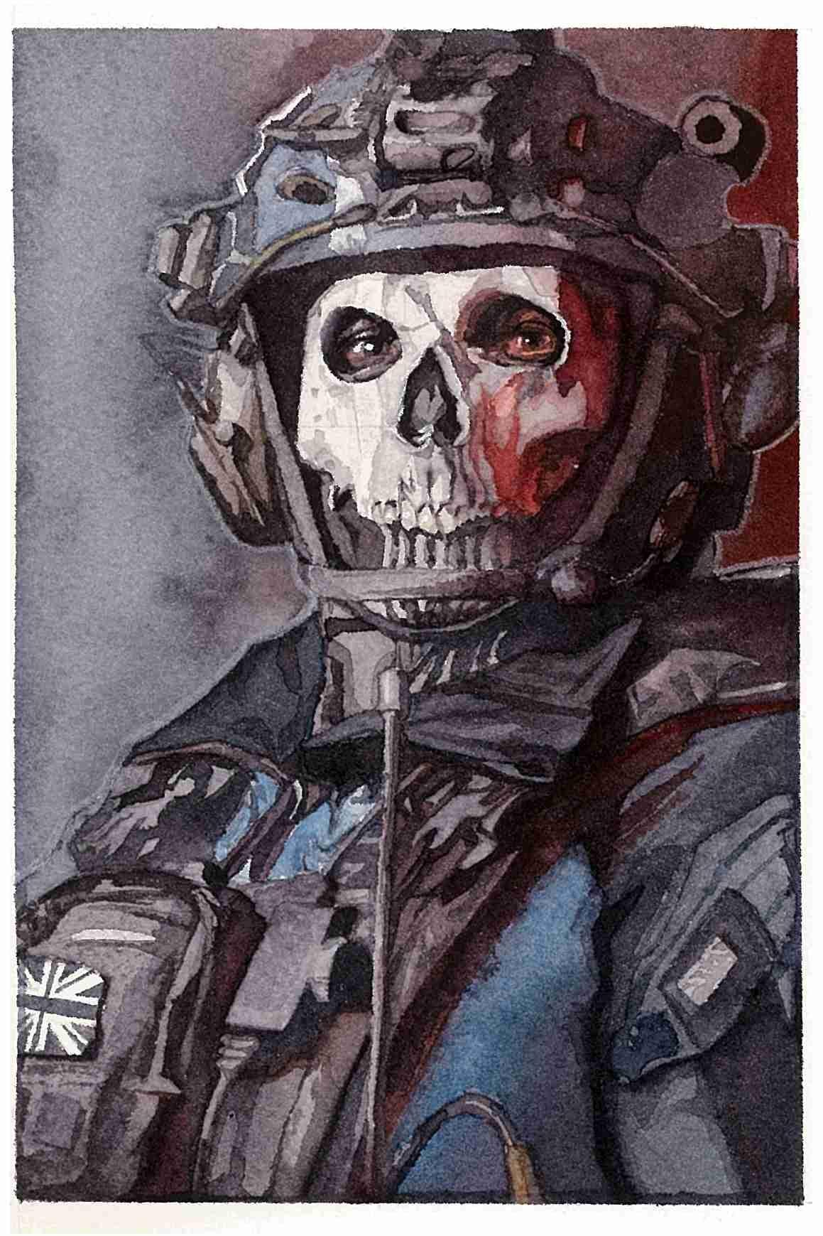 Grim Reaper - Spec Ops | 4x6 Original Watercolor Painting